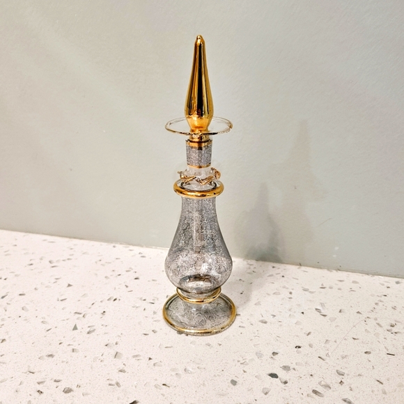 Vintage Blown Glass Perfume Bottle with Glass Dabber - Picture 4 of 16